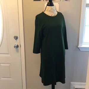 J Jill Green Ponte knit dress L